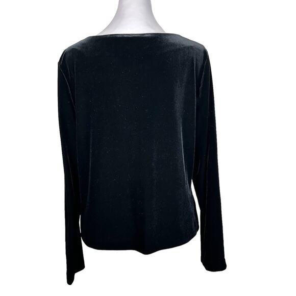 Arianna by Rachel Kaye Black Velour Top Womens Size L Stretchy Wardrobe Basics - Picture 3 of 6